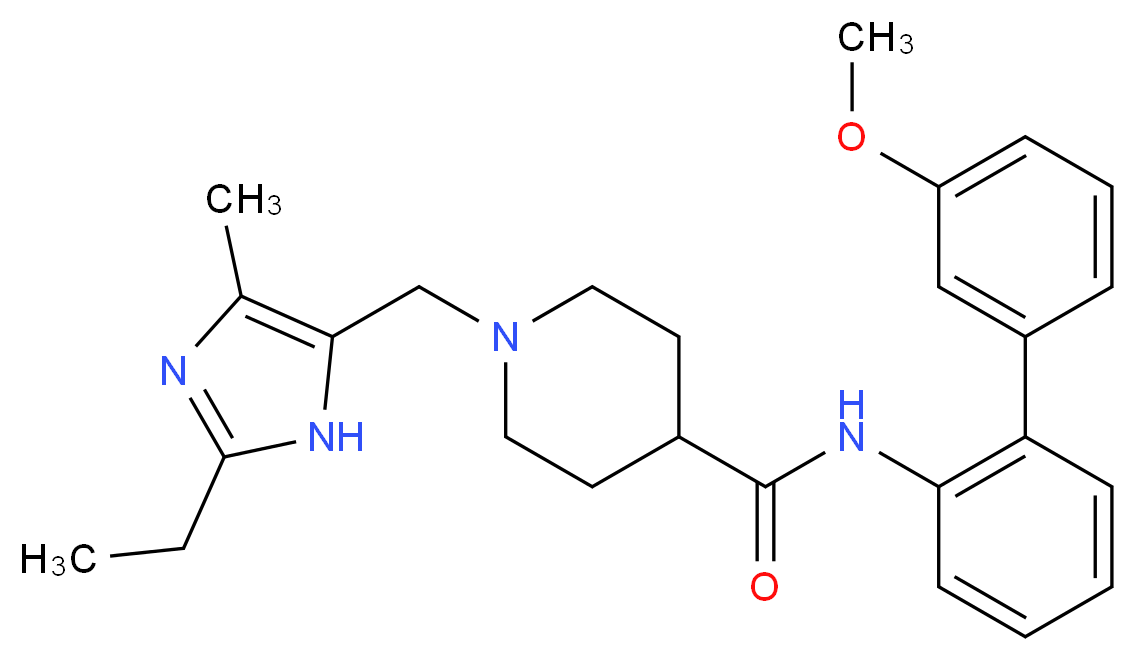 1-[(2-ethyl-4-methyl-1H-imidazol-5-yl)methyl]-N-(3'-methoxy-2-biphenylyl)-4-piperidinecarboxamide_分子结构_CAS_)
