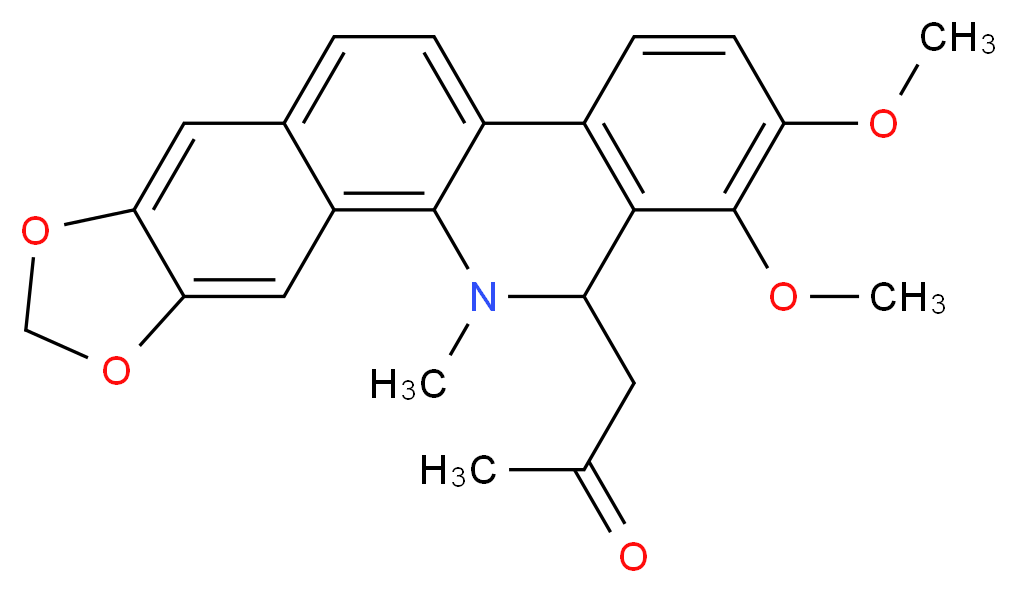 1-{17,18-dimethoxy-21-methyl-5,7-dioxa-21-azapentacyclo[11.8.0.0<sup>2</sup>,<sup>1</sup><sup>0</sup>.0<sup>4</sup>,<sup>8</sup>.0<sup>1</sup><sup>4</sup>,<sup>1</sup><sup>9</sup>]henicosa-1,3,8,10,12,14(19),15,17-octaen-20-yl}propan-2-one_分子结构_CAS_22864-92-2