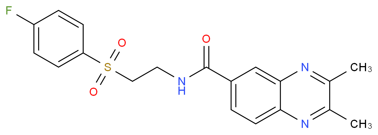 N-{2-[(4-fluorophenyl)sulfonyl]ethyl}-2,3-dimethyl-6-quinoxalinecarboxamide_分子结构_CAS_)