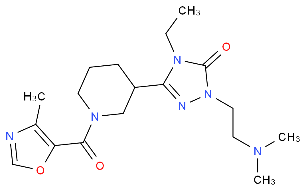2-[2-(dimethylamino)ethyl]-4-ethyl-5-{1-[(4-methyl-1,3-oxazol-5-yl)carbonyl]piperidin-3-yl}-2,4-dihydro-3H-1,2,4-triazol-3-one_分子结构_CAS_)