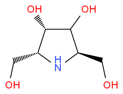 (2R,3S,5R)-2,5-bis(hydroxymethyl)pyrrolidine-3,4-diol_分子结构_CAS_59920-31-9