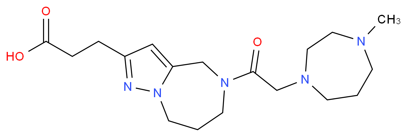 3-{5-[(4-methyl-1,4-diazepan-1-yl)acetyl]-5,6,7,8-tetrahydro-4H-pyrazolo[1,5-a][1,4]diazepin-2-yl}propanoic acid_分子结构_CAS_)