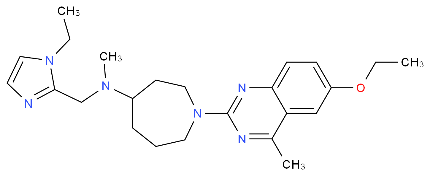 1-(6-ethoxy-4-methyl-2-quinazolinyl)-N-[(1-ethyl-1H-imidazol-2-yl)methyl]-N-methyl-4-azepanamine_分子结构_CAS_)