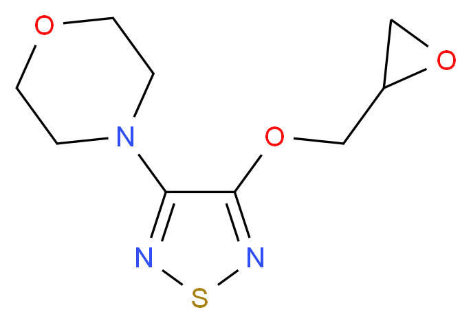 4-[4-(oxiran-2-ylmethoxy)-1,2,5-thiadiazol-3-yl]morpholine_分子结构_CAS_58827-68-2