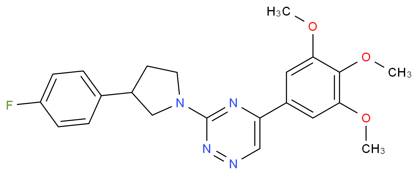 3-[3-(4-fluorophenyl)-1-pyrrolidinyl]-5-(3,4,5-trimethoxyphenyl)-1,2,4-triazine_分子结构_CAS_)