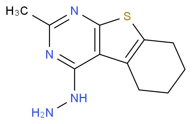 4-hydrazino-2-methyl-5,6,7,8-tetrahydro[1]benzothieno[2,3-d]pyrimidine_分子结构_CAS_77995-54-1)