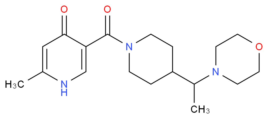 2-methyl-5-({4-[1-(4-morpholinyl)ethyl]-1-piperidinyl}carbonyl)-4(1H)-pyridinone_分子结构_CAS_)