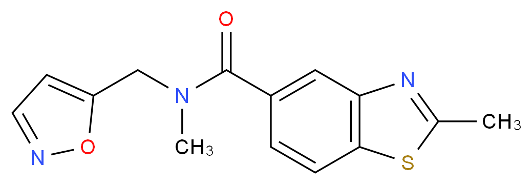 N-(5-isoxazolylmethyl)-N,2-dimethyl-1,3-benzothiazole-5-carboxamide_分子结构_CAS_)