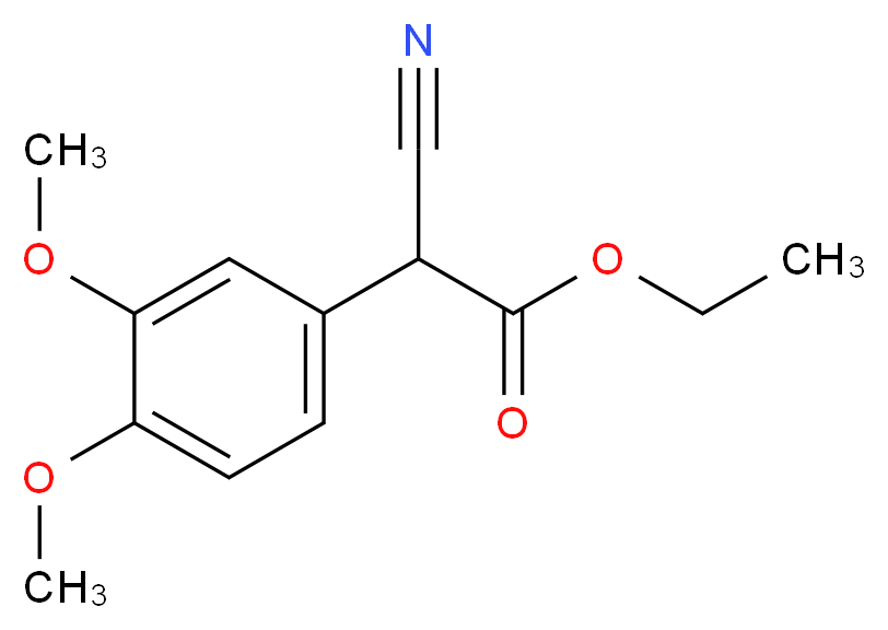 ethyl 2-cyano-2-(3,4-dimethoxyphenyl)acetate_分子结构_CAS_36848-69-8