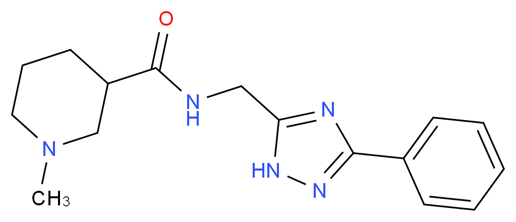 1-methyl-N-[(3-phenyl-1H-1,2,4-triazol-5-yl)methyl]piperidine-3-carboxamide_分子结构_CAS_)