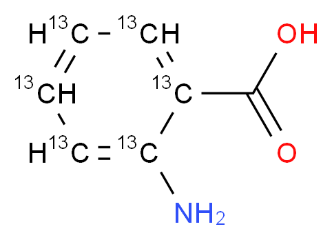 2-amino(1,2,3,4,5,6-<sup>1</sup><sup>3</sup>C<sub>6</sub>)benzoic acid_分子结构_CAS_335081-06-6