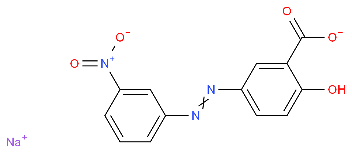 sodium 2-hydroxy-5-[2-(3-nitrophenyl)diazen-1-yl]benzoate_分子结构_CAS_584-42-9