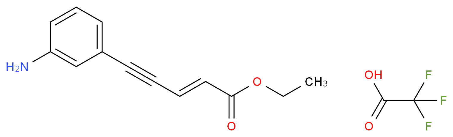 (E)-5-(3-Aminophenyl)-2-penten-4-ynoic Acid Ethyl Ester Trifluoroacetic Acid_分子结构_CAS_)