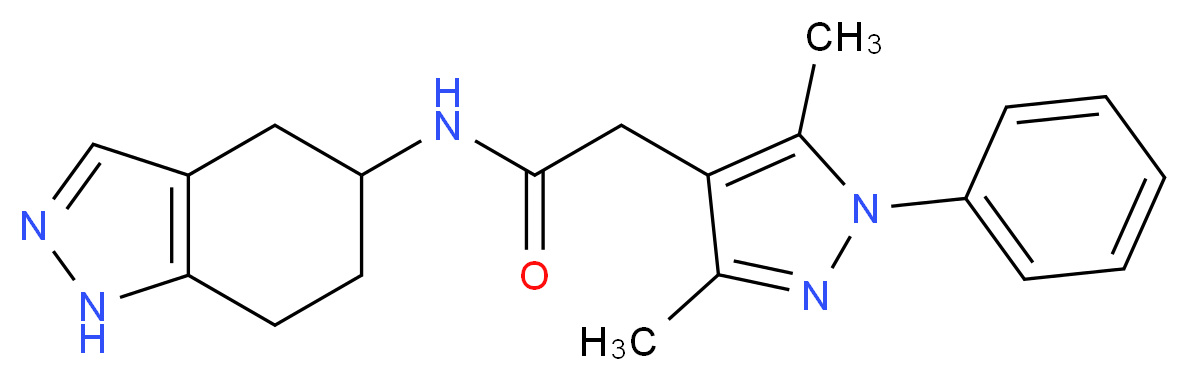 2-(3,5-dimethyl-1-phenyl-1H-pyrazol-4-yl)-N-(4,5,6,7-tetrahydro-1H-indazol-5-yl)acetamide_分子结构_CAS_)