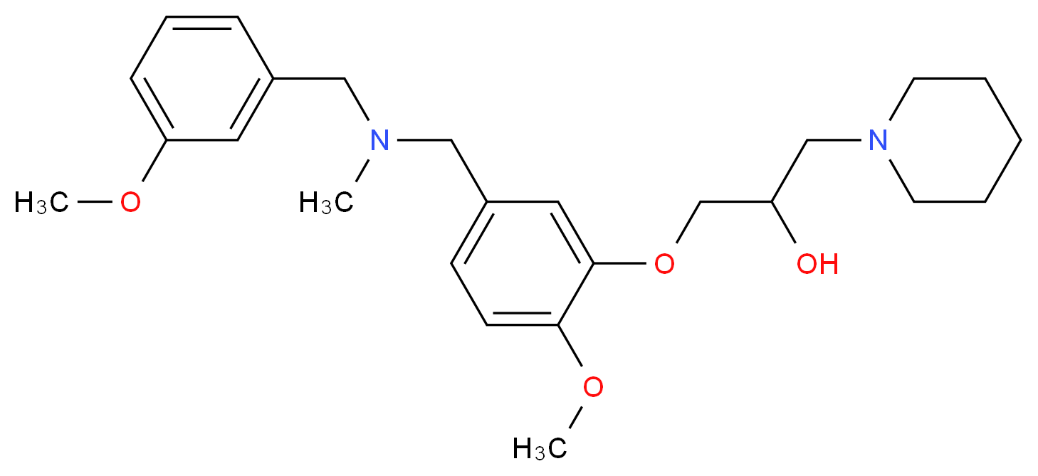 1-(2-methoxy-5-{[(3-methoxybenzyl)(methyl)amino]methyl}phenoxy)-3-(1-piperidinyl)-2-propanol_分子结构_CAS_)