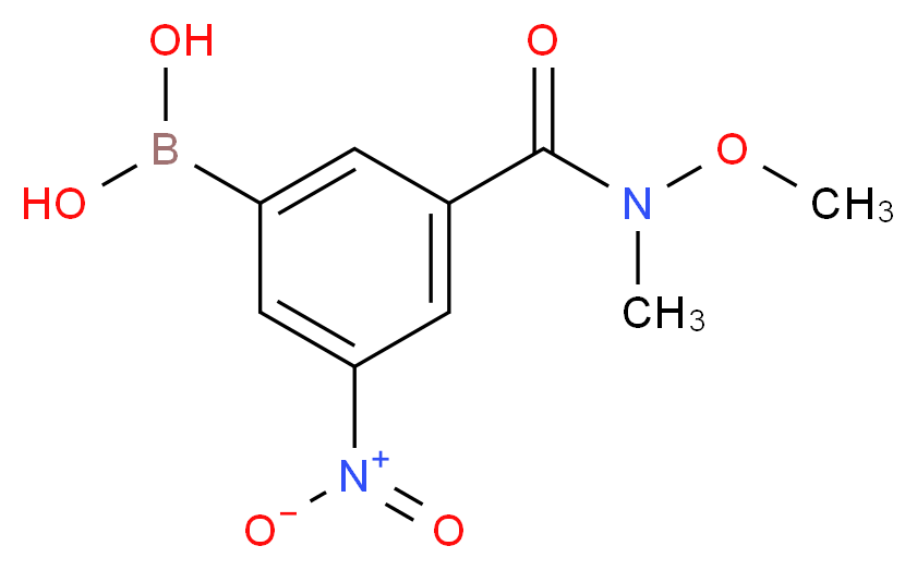 3-[甲氧基(甲基)氨甲酰基]-5-硝基苯硼酸_分子结构_CAS_871332-84-2)