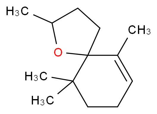 2,6,10,10-tetramethyl-1-oxaspiro[4.5]dec-6-ene_分子结构_CAS_36431-72-8