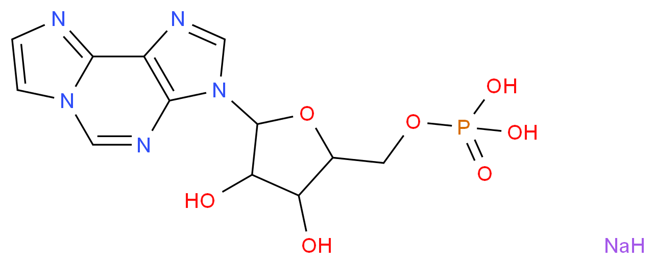 [(3,4-dihydroxy-5-{3H-imidazo[2,1-f]purin-3-yl}oxolan-2-yl)methoxy]phosphonic acid sodium_分子结构_CAS_103213-41-8