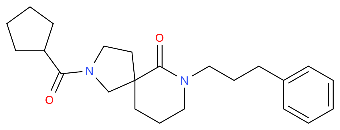 2-(cyclopentylcarbonyl)-7-(3-phenylpropyl)-2,7-diazaspiro[4.5]decan-6-one_分子结构_CAS_)