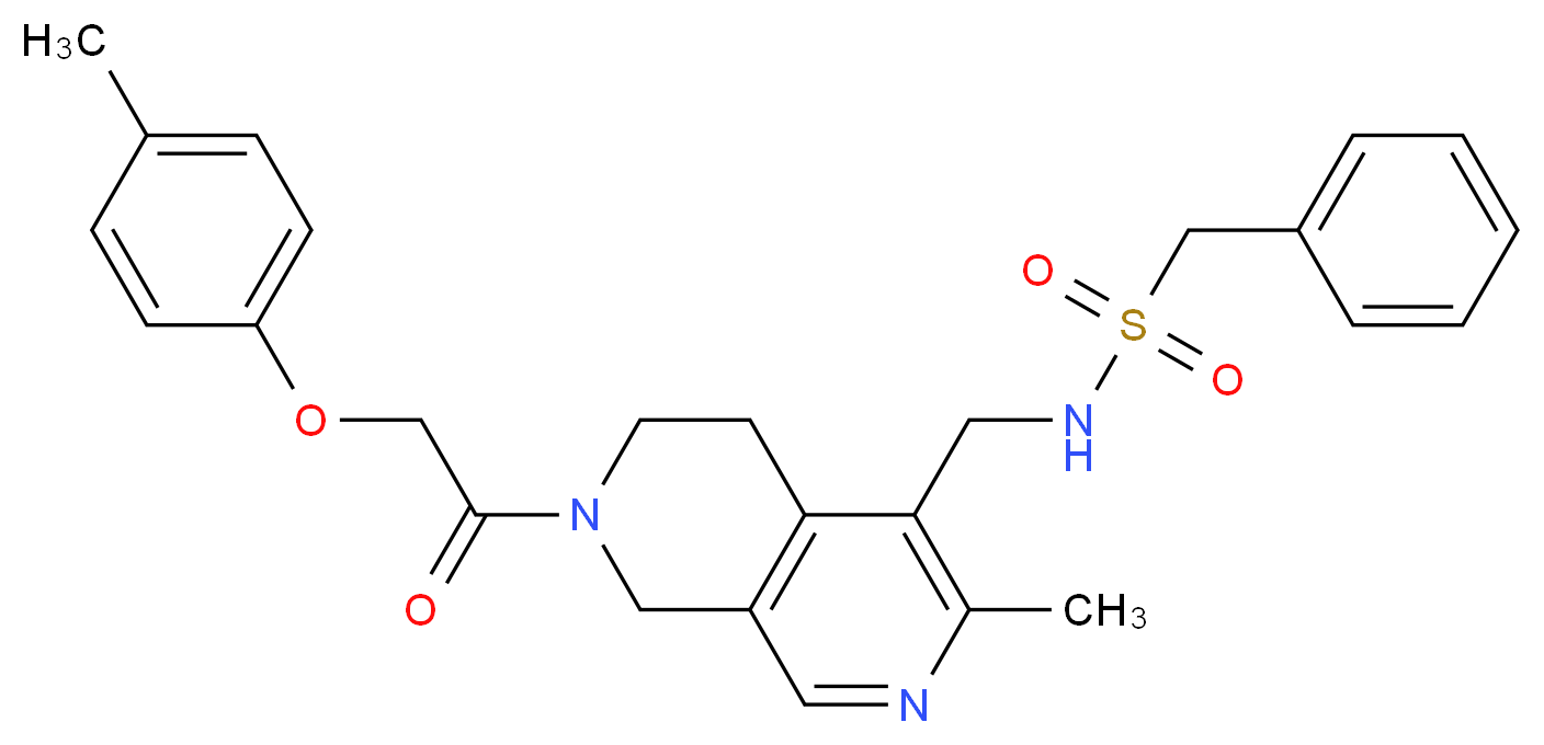 N-({3-methyl-7-[(4-methylphenoxy)acetyl]-5,6,7,8-tetrahydro-2,7-naphthyridin-4-yl}methyl)-1-phenylmethanesulfonamide_分子结构_CAS_)