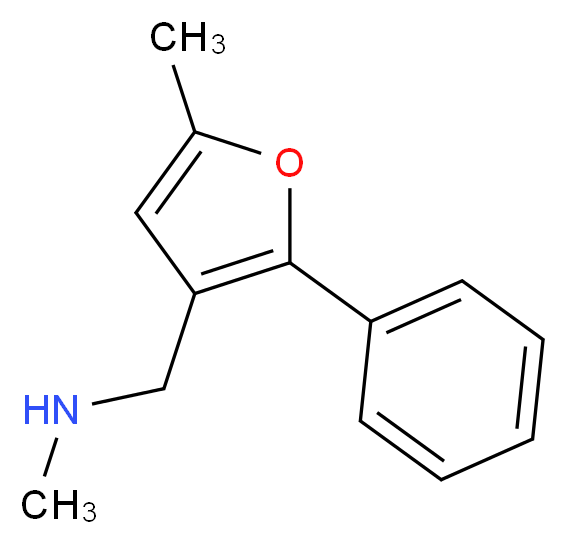 methyl[(5-methyl-2-phenylfuran-3-yl)methyl]amine_分子结构_CAS_869901-18-8