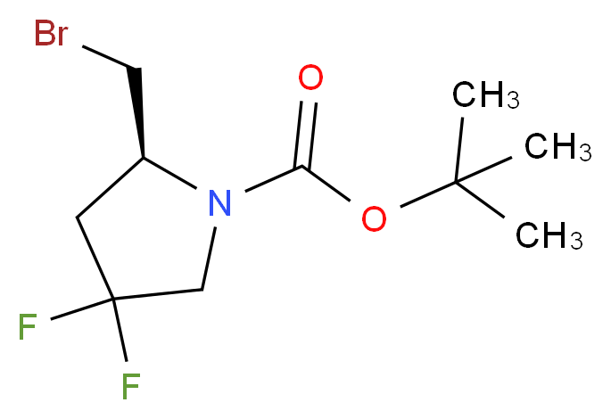 tert-butyl (2S)-2-(bromomethyl)-4,4-difluoropyrrolidine-1-carboxylate_分子结构_CAS_1279894-15-3