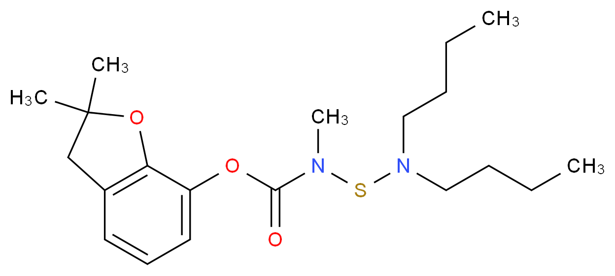 2,2-dimethyl-2,3-dihydro-1-benzofuran-7-yl N-[(dibutylamino)sulfanyl]-N-methylcarbamate_分子结构_CAS_55285-14-8