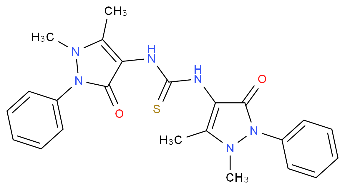 1,3-Bis-(1,5-dimethyl-3-oxo-2-phenyl-2,3-dihydro-1H-pyrazol-4-yl)-thiourea_分子结构_CAS_26084-35-5)