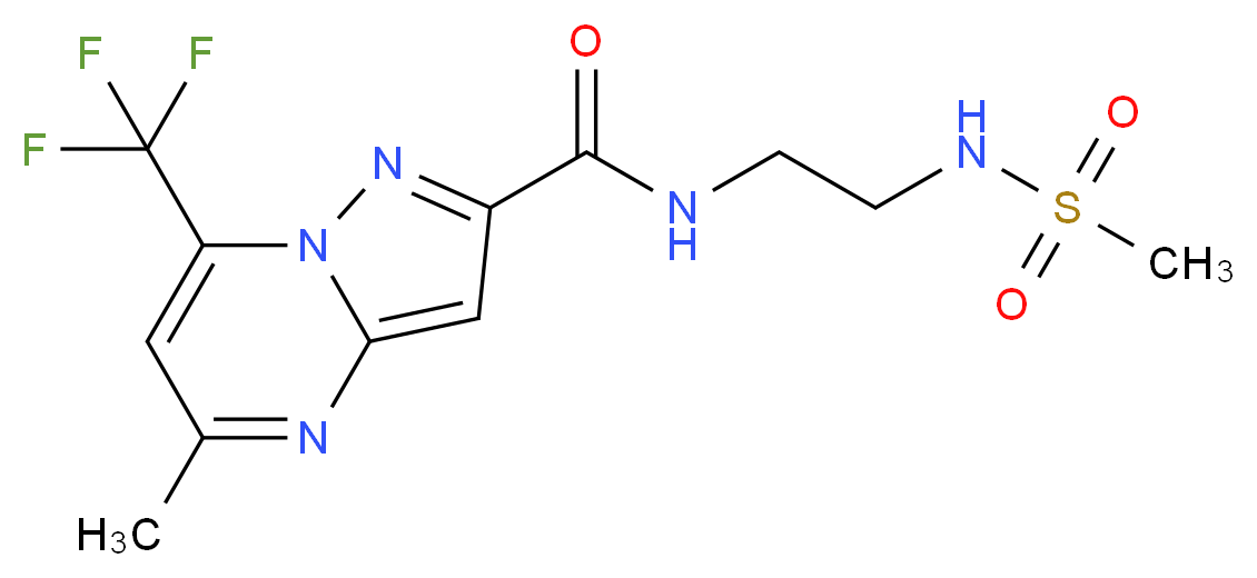 5-methyl-N-{2-[(methylsulfonyl)amino]ethyl}-7-(trifluoromethyl)pyrazolo[1,5-a]pyrimidine-2-carboxamide_分子结构_CAS_)