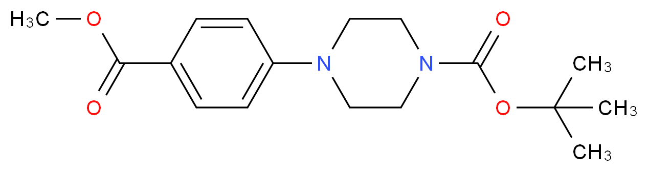 tert-butyl 4-[4-(methoxycarbonyl)phenyl]piperazine-1-carboxylate_分子结构_CAS_158985-36-5