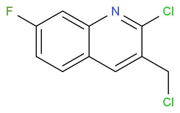 2-chloro-3-(chloromethyl)-7-fluoroquinoline_分子结构_CAS_948291-38-1