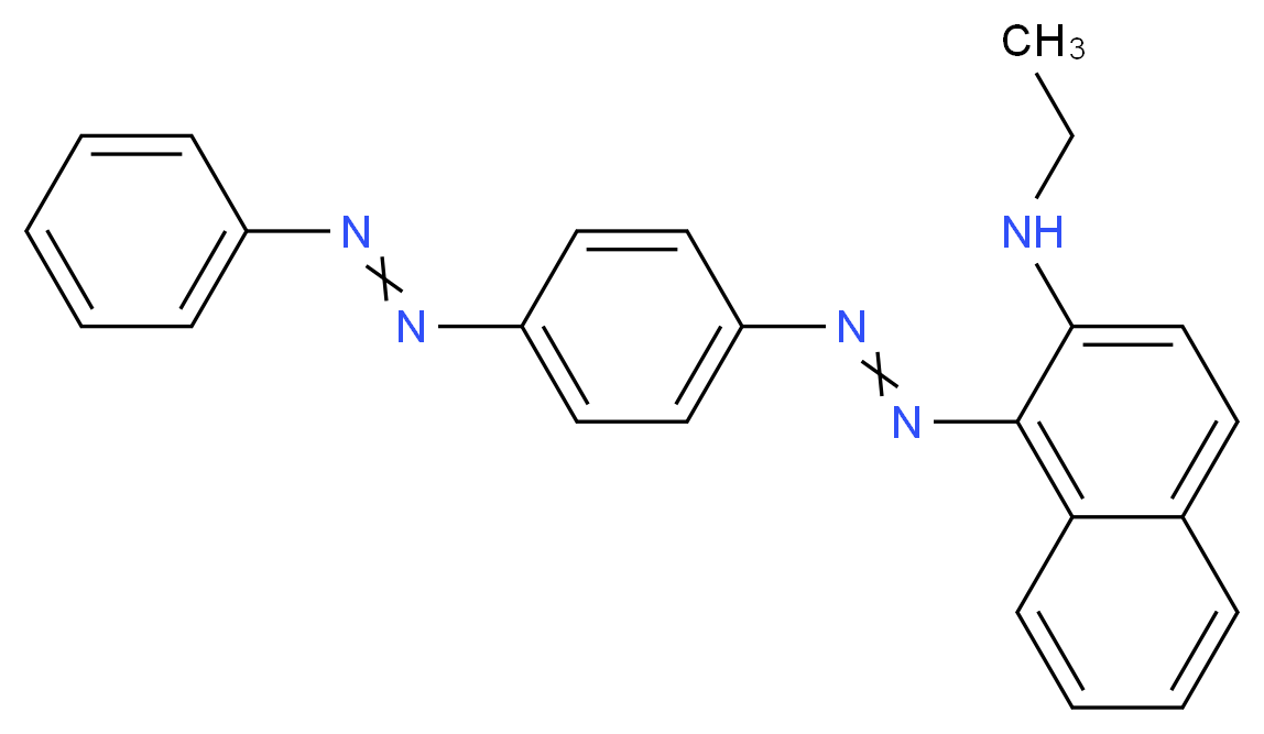 N-ethyl-1-{2-[4-(2-phenyldiazen-1-yl)phenyl]diazen-1-yl}naphthalen-2-amine_分子结构_CAS_6368-72-5