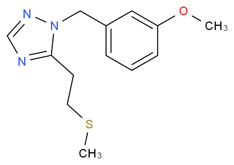 1-(3-methoxybenzyl)-5-[2-(methylthio)ethyl]-1H-1,2,4-triazole_分子结构_CAS_)