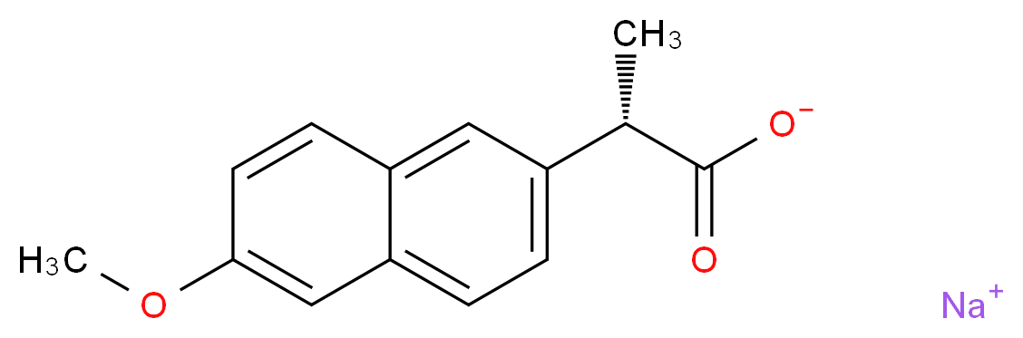 sodium (2S)-2-(6-methoxynaphthalen-2-yl)propanoate_分子结构_CAS_26159-34-2