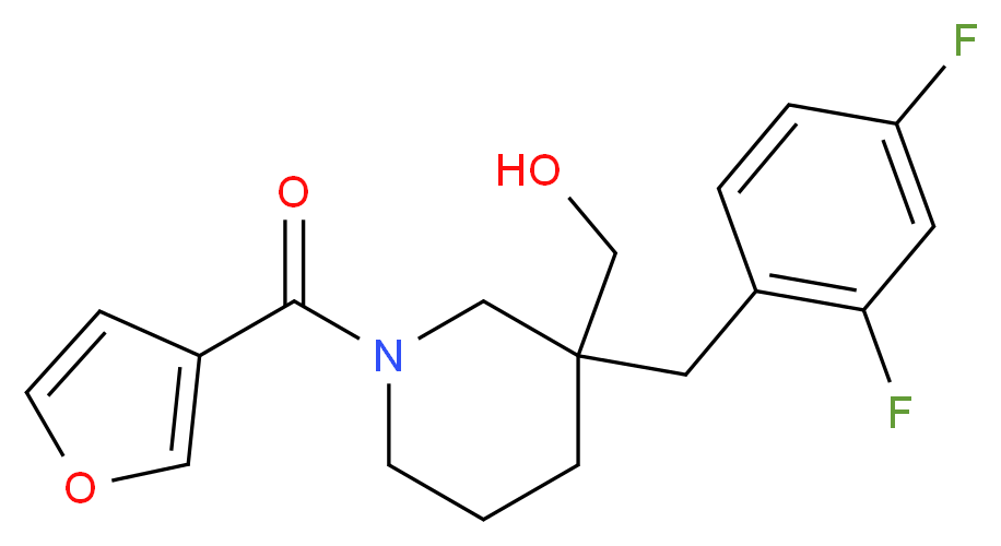 [3-(2,4-difluorobenzyl)-1-(3-furoyl)-3-piperidinyl]methanol_分子结构_CAS_)