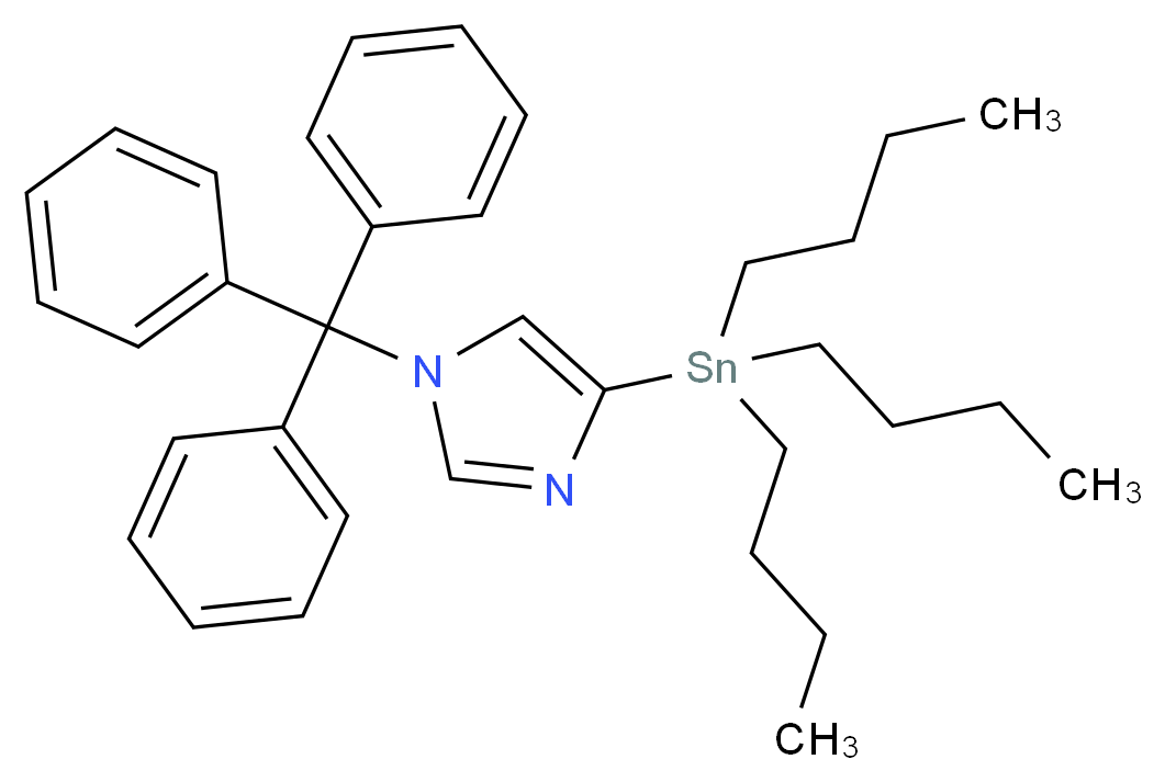 4-(tributylstannyl)-1-(triphenylmethyl)-1H-imidazole_分子结构_CAS_208934-35-4