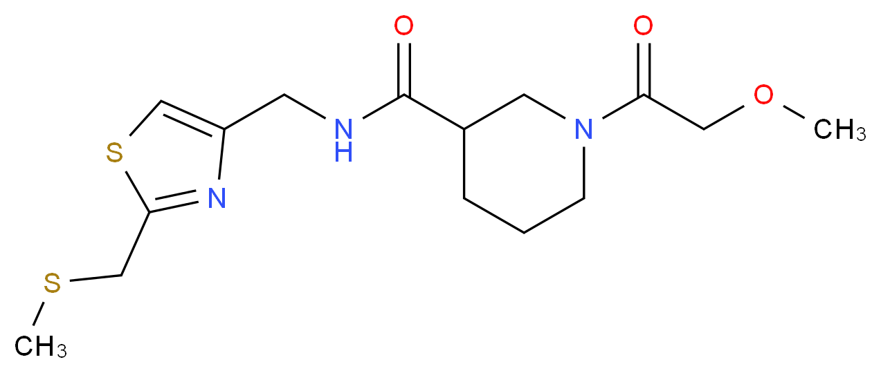 1-(methoxyacetyl)-N-({2-[(methylthio)methyl]-1,3-thiazol-4-yl}methyl)piperidine-3-carboxamide_分子结构_CAS_)