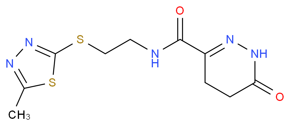 N-{2-[(5-methyl-1,3,4-thiadiazol-2-yl)thio]ethyl}-6-oxo-1,4,5,6-tetrahydropyridazine-3-carboxamide_分子结构_CAS_)