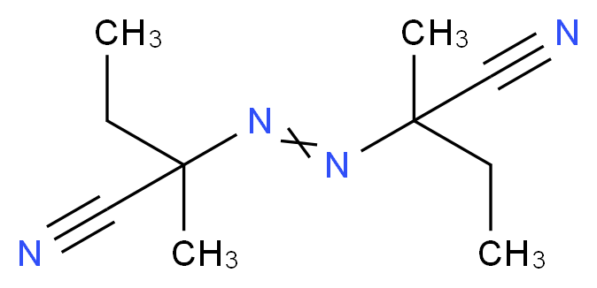 2,2'-(Diazene-1,2-diyl)bis(2-methylbutanenitrile)_分子结构_CAS_13472-08-7)