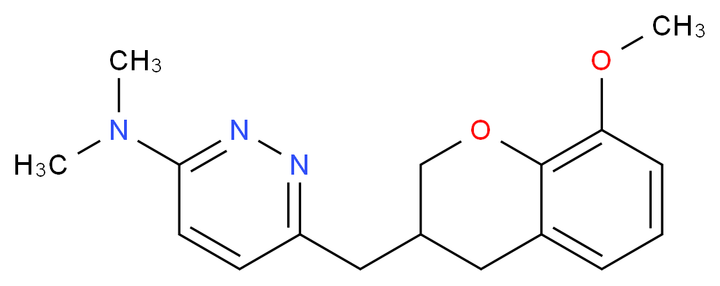 6-[(8-methoxy-3,4-dihydro-2H-chromen-3-yl)methyl]-N,N-dimethylpyridazin-3-amine_分子结构_CAS_)