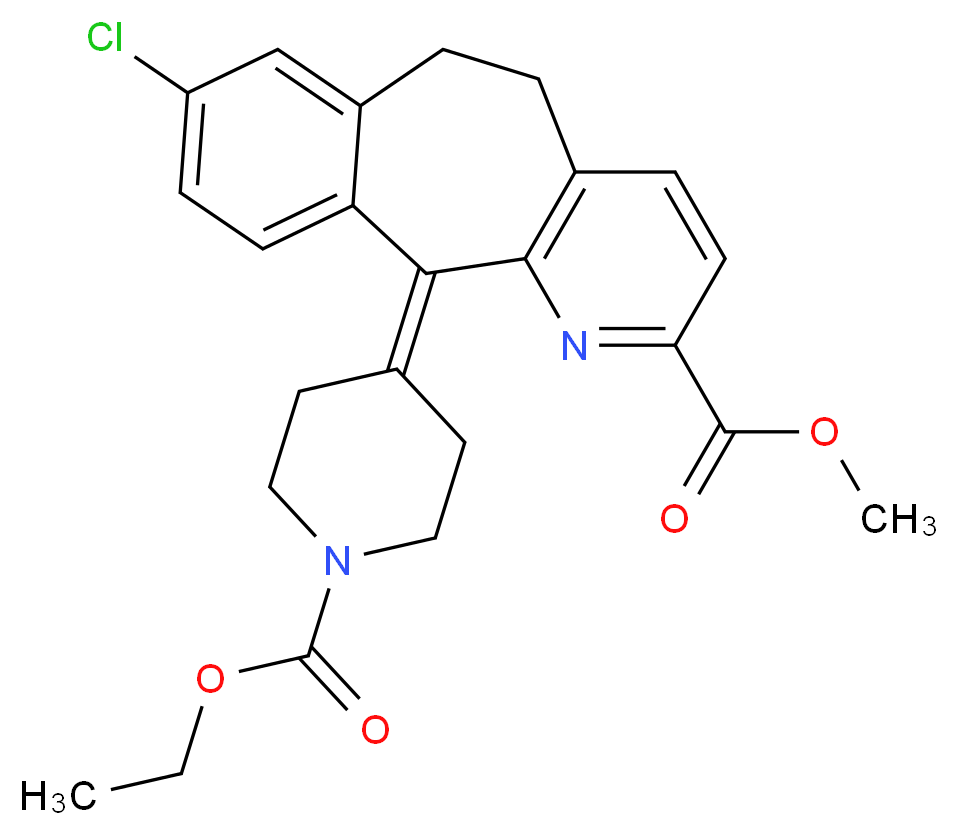 methyl 13-chloro-2-[1-(ethoxycarbonyl)piperidin-4-ylidene]-4-azatricyclo[9.4.0.0<sup>3</sup>,<sup>8</sup>]pentadeca-1(11),3(8),4,6,12,14-hexaene-5-carboxylate_分子结构_CAS_860010-37-3