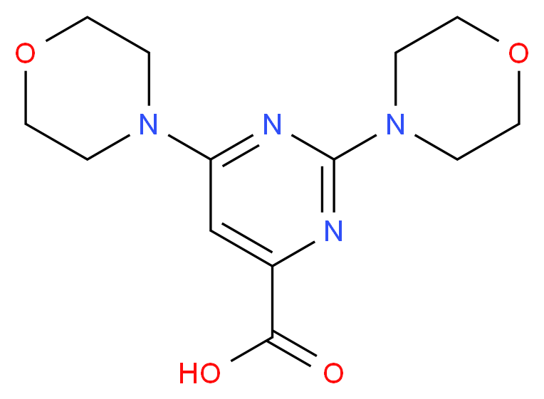 2,6-bis(morpholin-4-yl)pyrimidine-4-carboxylic acid_分子结构_CAS_450368-32-8