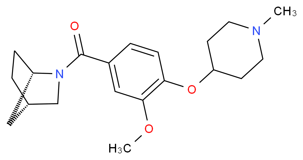 (1S*,4S*)-2-{3-methoxy-4-[(1-methyl-4-piperidinyl)oxy]benzoyl}-2-azabicyclo[2.2.1]heptane_分子结构_CAS_)