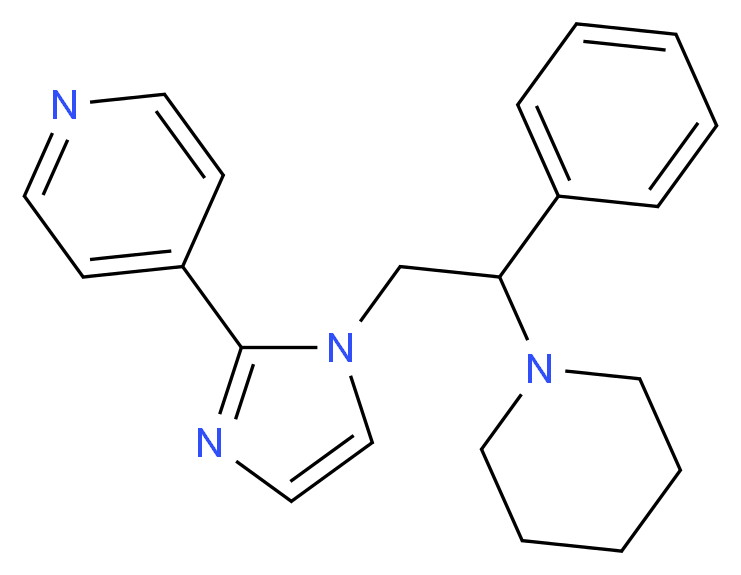 4-[1-(2-phenyl-2-piperidin-1-ylethyl)-1H-imidazol-2-yl]pyridine_分子结构_CAS_)