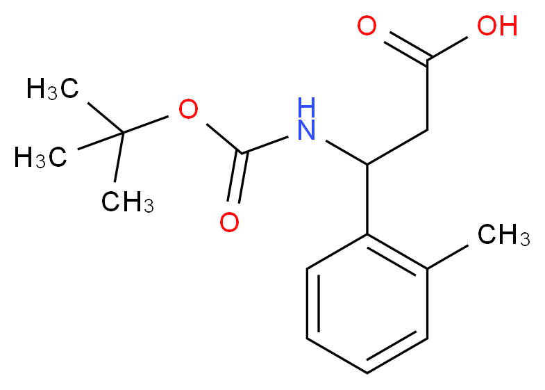 3-[(tert-Butoxycarbonyl)amino]-3-(2-methylphenyl)propanoic acid_分子结构_CAS_284493-54-5)