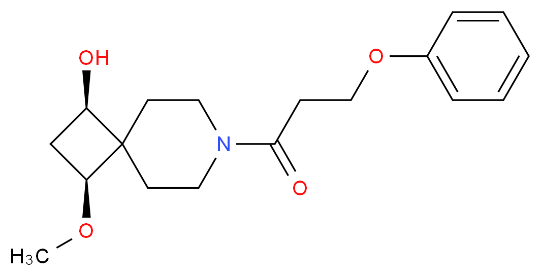 (1R*,3S*)-3-methoxy-7-(3-phenoxypropanoyl)-7-azaspiro[3.5]nonan-1-ol_分子结构_CAS_)
