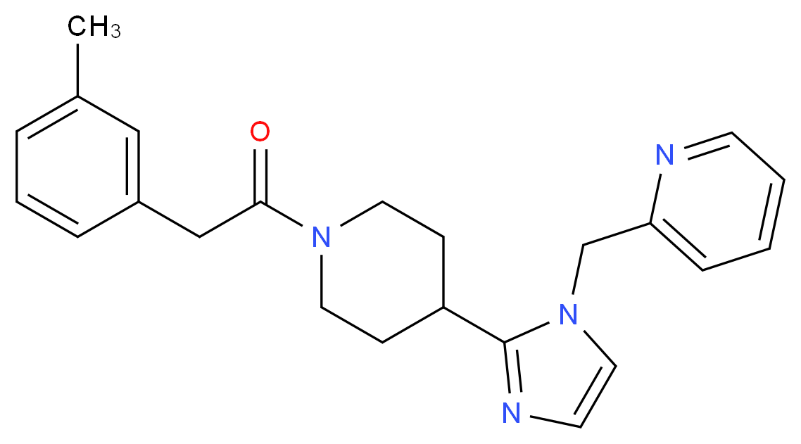 2-[(2-{1-[(3-methylphenyl)acetyl]piperidin-4-yl}-1H-imidazol-1-yl)methyl]pyridine_分子结构_CAS_)