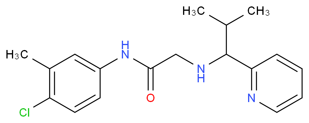 N-(4-chloro-3-methylphenyl)-2-[(2-methyl-1-pyridin-2-ylpropyl)amino]acetamide_分子结构_CAS_)