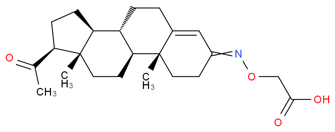 2-({[(1S,2R,10S,11S,14S,15S)-14-acetyl-2,15-dimethyltetracyclo[8.7.0.0<sup>2</sup>,<sup>7</sup>.0<sup>1</sup><sup>1</sup>,<sup>1</sup><sup>5</sup>]heptadec-6-en-5-ylidene]amino}oxy)acetic acid_分子结构_CAS_50909-89-2