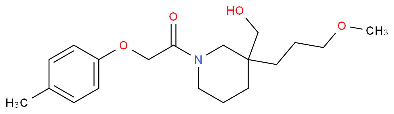 {3-(3-methoxypropyl)-1-[(4-methylphenoxy)acetyl]-3-piperidinyl}methanol_分子结构_CAS_)